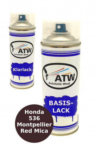Autolack für Honda 536 Montpellier Red Mica +400ml Klarlack Set